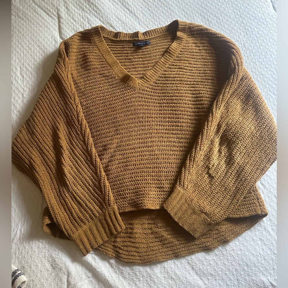 American Eagle Outfitters Mustard V-Neck Sweater